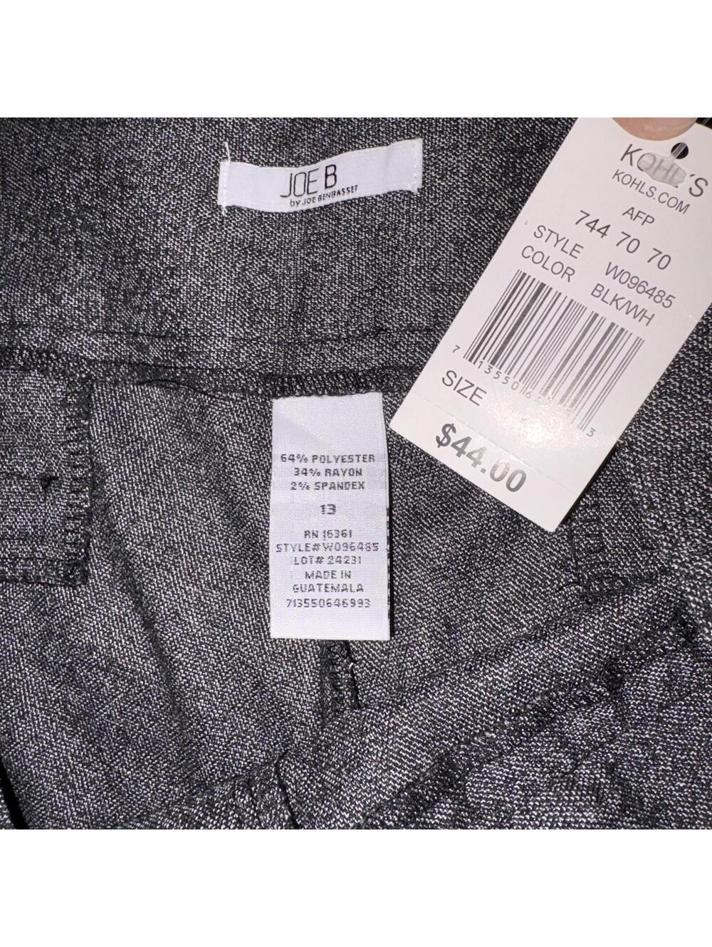 Joe B NEW $44 Women's Black Dress Pants Size 13 Tri Blend With Tags Adjustable - Picture 5 of 7
